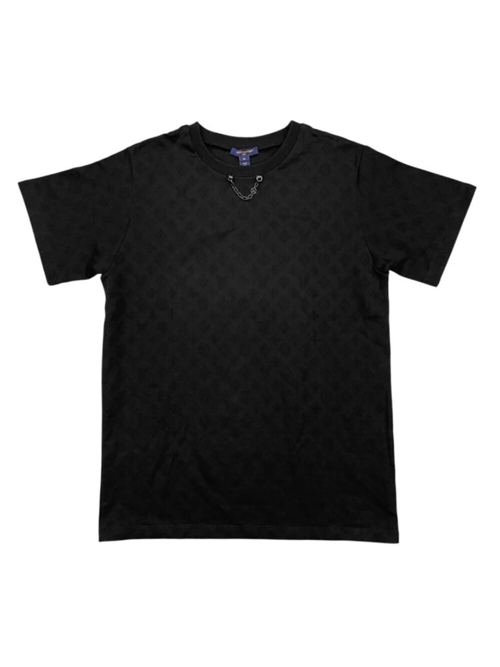 Louis Vuitton Short Sleeve T-Shirt Monogram Chain Logo Black XL